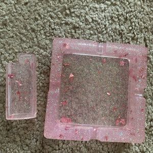 Pink ash tray and lighter cover